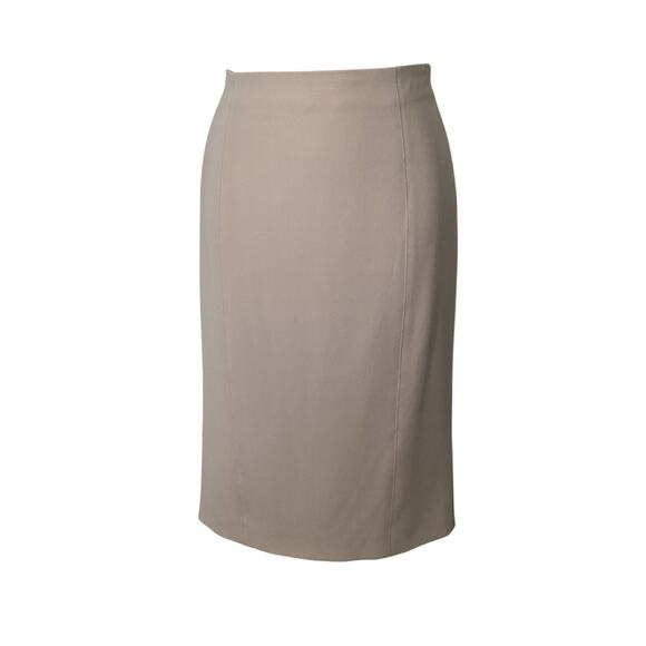 Max Mara Gorgeous Cream Ivory Crepe Stretch Classic Career Pencil Skirt 12  M - Picture 1 of 6